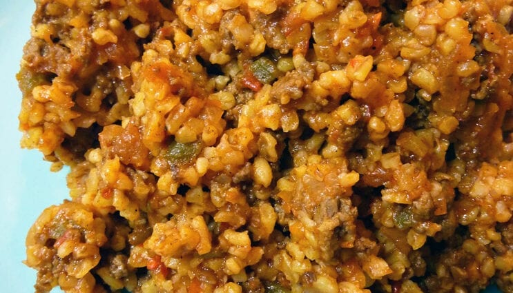 Bulgur with beef and vegetables