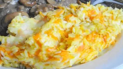Carrot and rice casserole