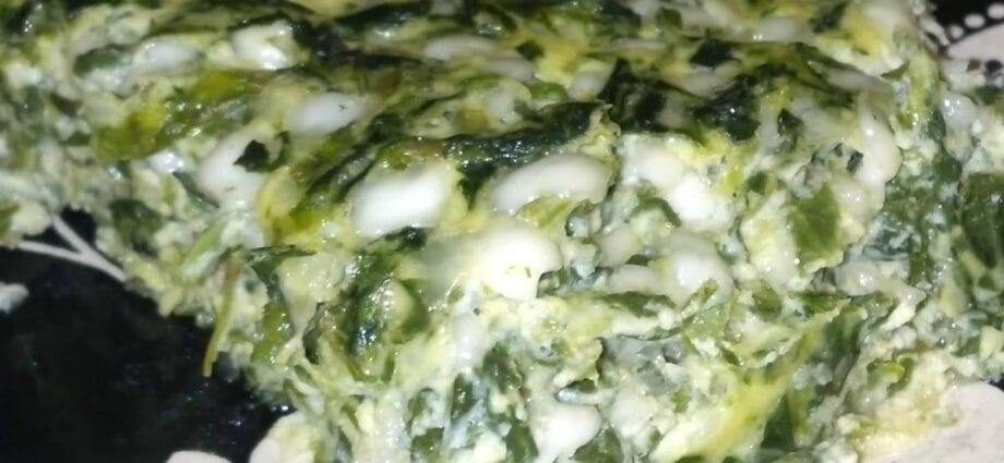 Cottage cheese and spinach casserole.