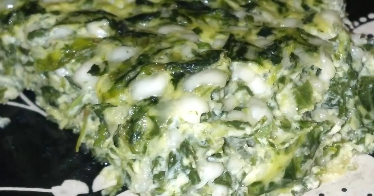 Cottage cheese and spinach casserole.