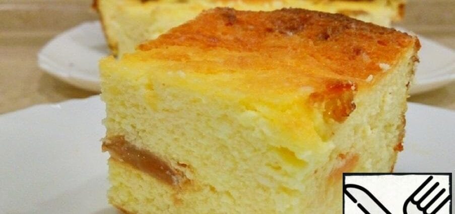 Cottage cheese casserole in the oven