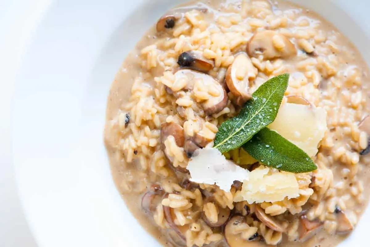 Creamy risotto with mushrooms