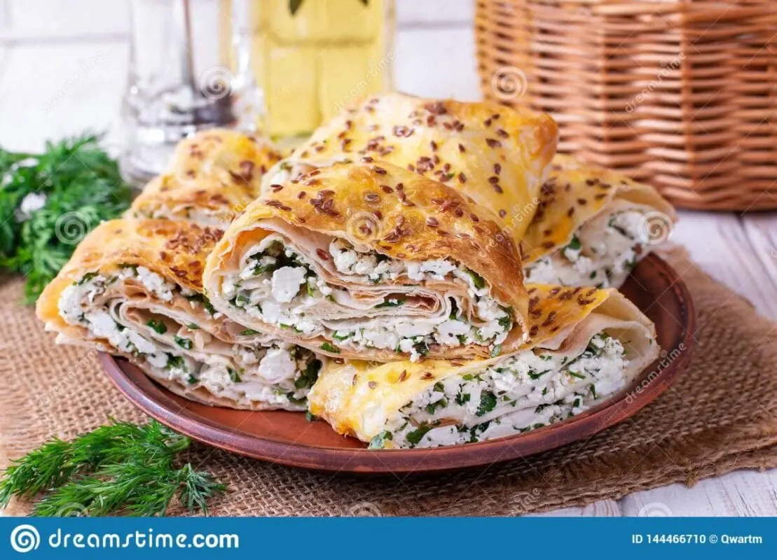 Lavash with cottage cheese