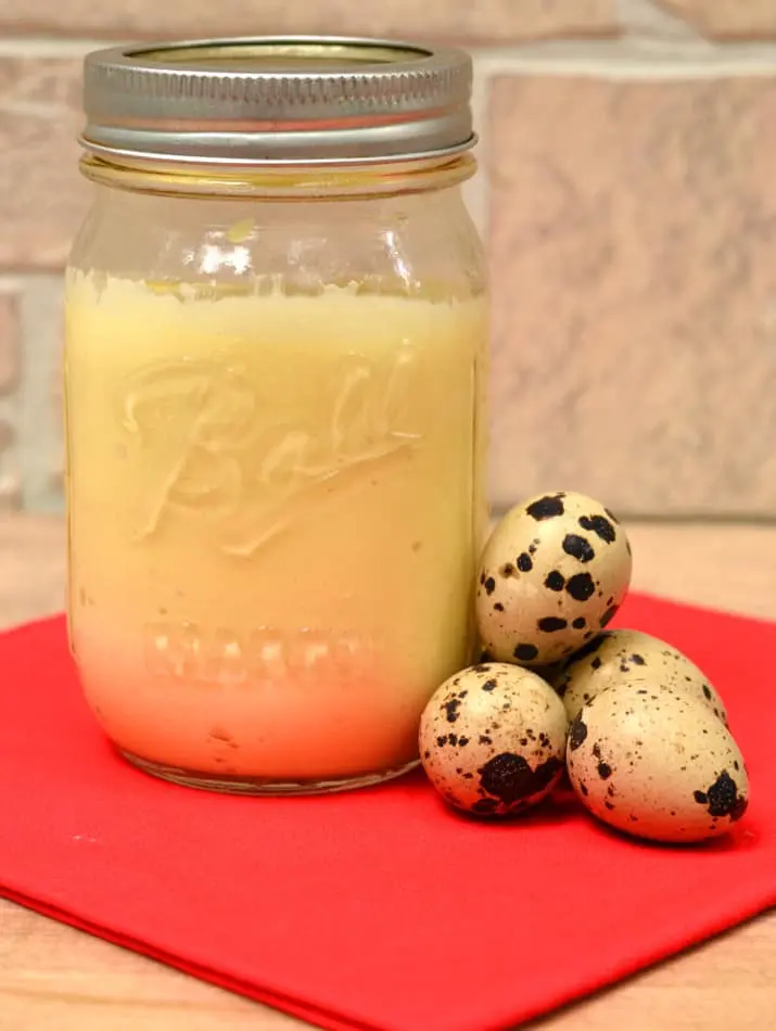 Mayonnaise on quail eggs