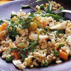 Pearl barley pilaf with chicken fillet