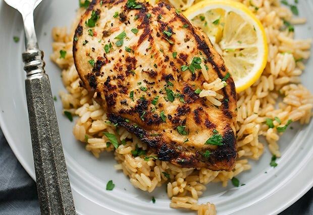 Pilaf with chicken breast
