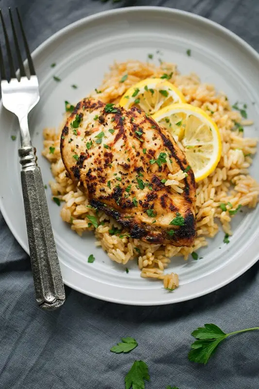 Pilaf with chicken breast