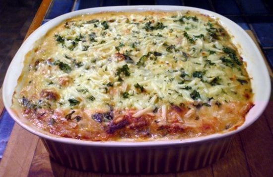 Pink salmon casserole with cauliflower