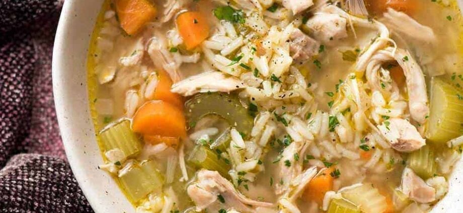 Rice soup with chicken and pork