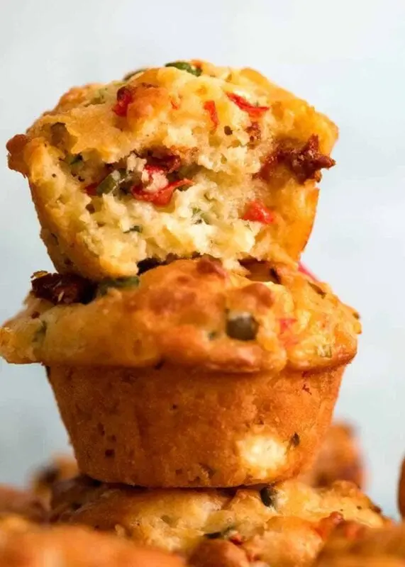 Vegetable muffins with tomatoes and peppers