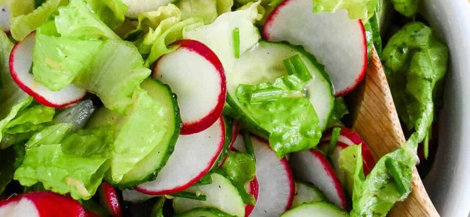 Delicious and healthy salads with radish