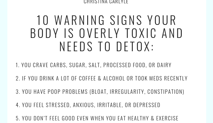 10 signs it&#8217;s time to cleanse your body of toxins