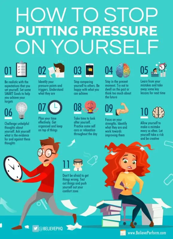 10 tips to stop putting pressure on yourself