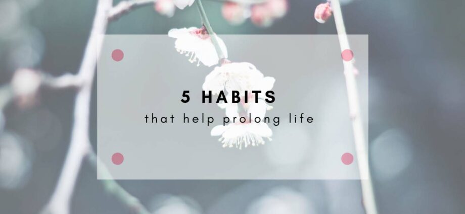 5 good habits that prolong life