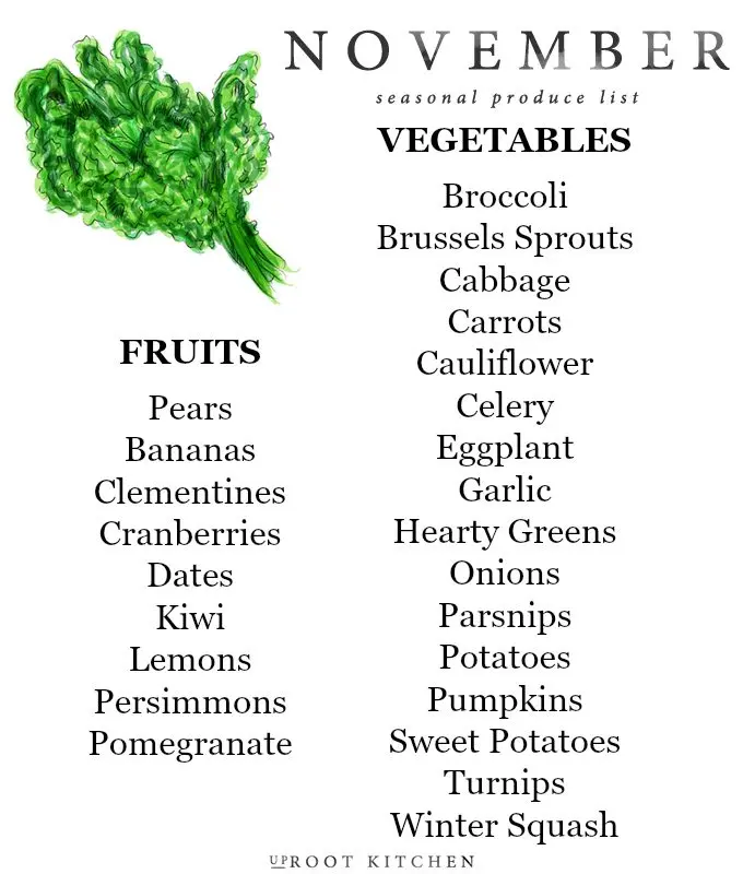 8 November fruits and vegetables that give you energy!