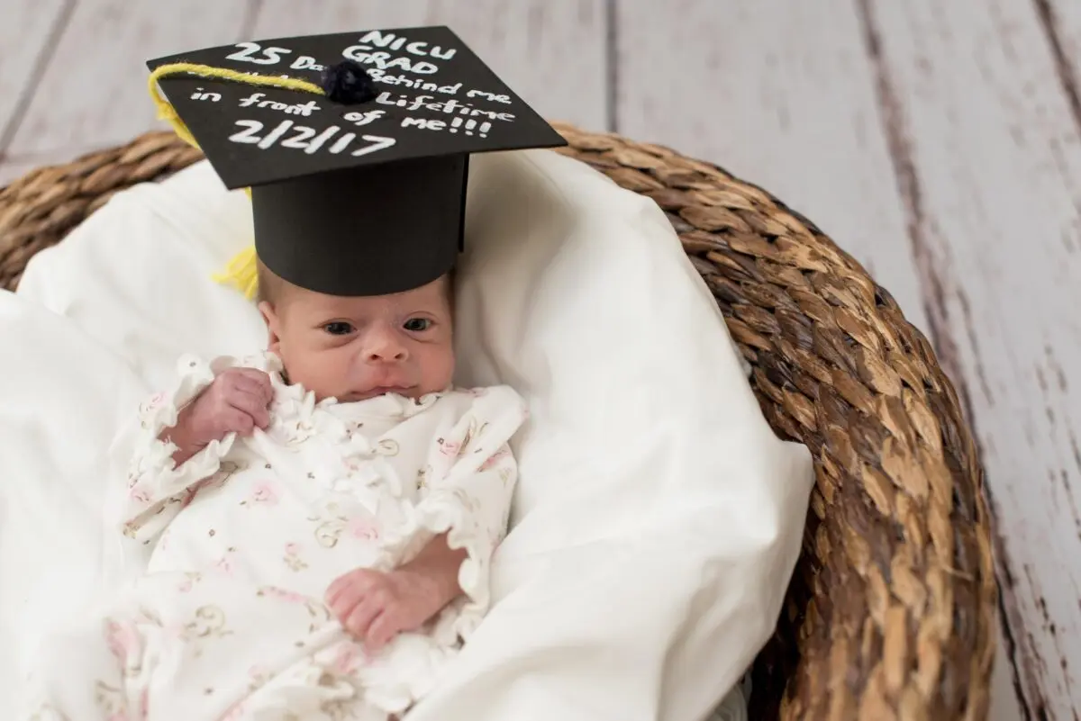 A graduation ceremony for premature babies at the hospital