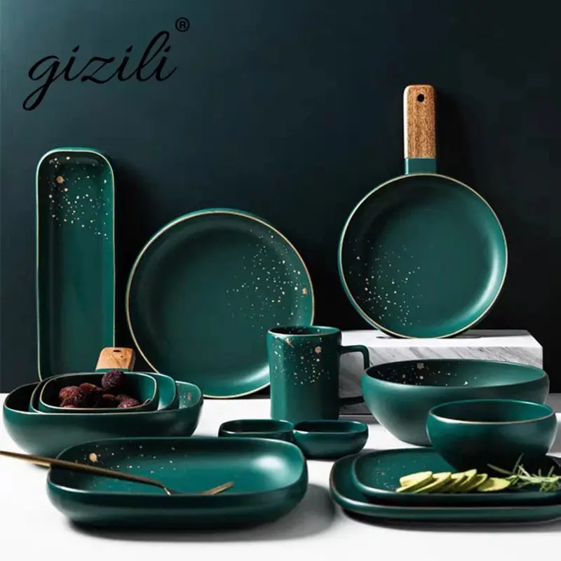 A set of ceramic dishes for February 14