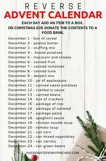 Advent Calendar 2019: Daily Meal Schedule