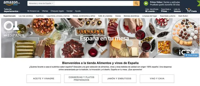 An online store to export Spanish gastronomy