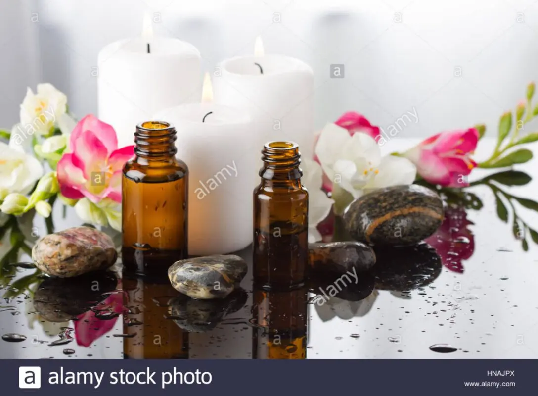 Aromatherapy: essential oils, candles, flowers