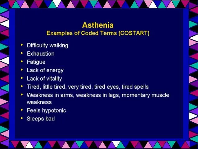 Asthenia: symptoms and treatment