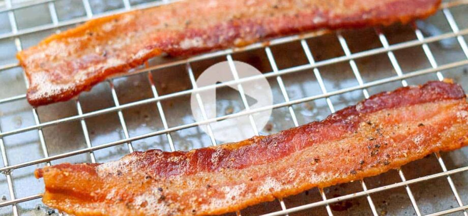 Baked bacon. Video recipe