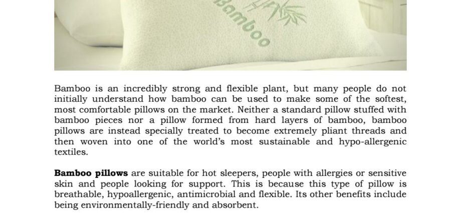 Bamboo pillows: beneficial properties