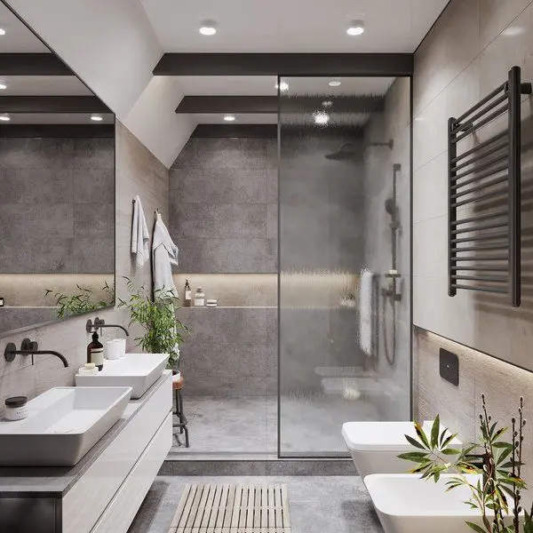 Bathroom interior design: tiles and ceramics