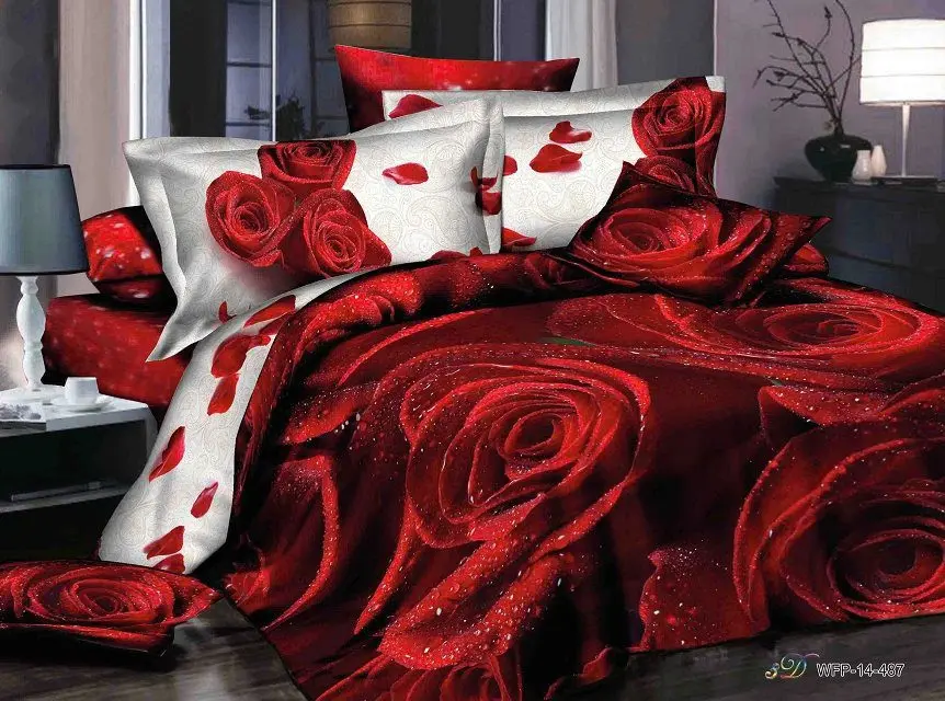 Beautiful bed linen with roses