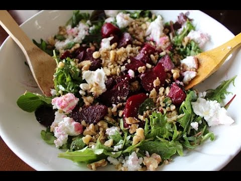 Beetroot salad with walnuts. Video