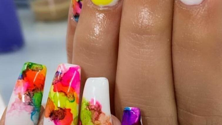 Bright summer manicure photo