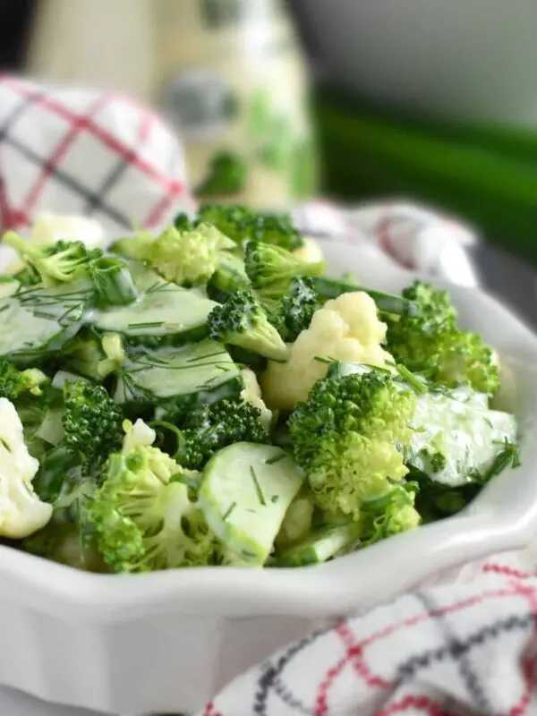 Broccoli and cauliflower salad. Video