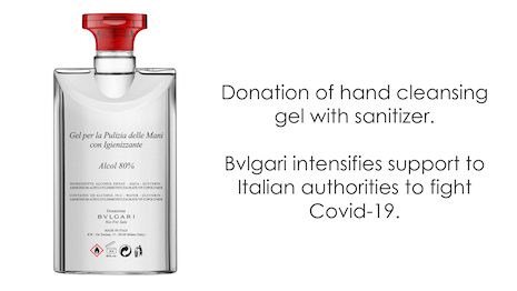 Bvlgari launches sanitizer production