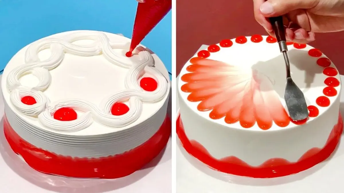 Cake cream decorations. Video