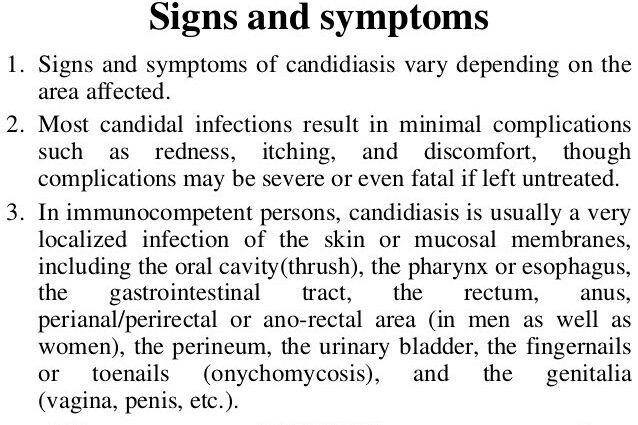 Candidiasis - definisie en simptome