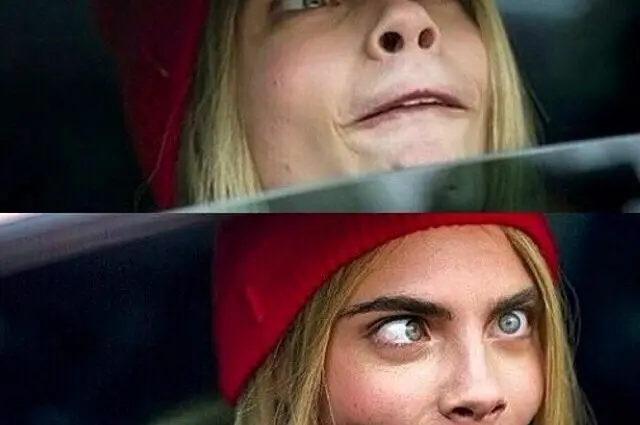 Cara Delevingne and her funny grimaces