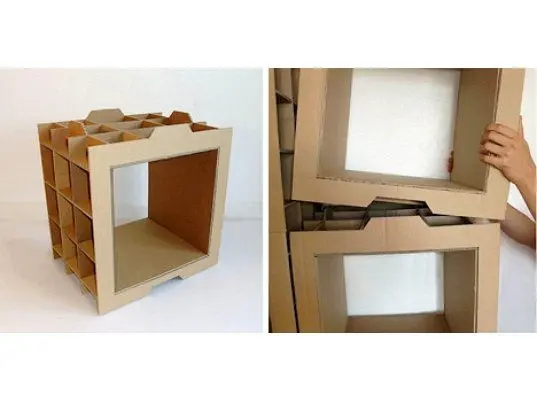 Cardboard racks: collapsible and modular