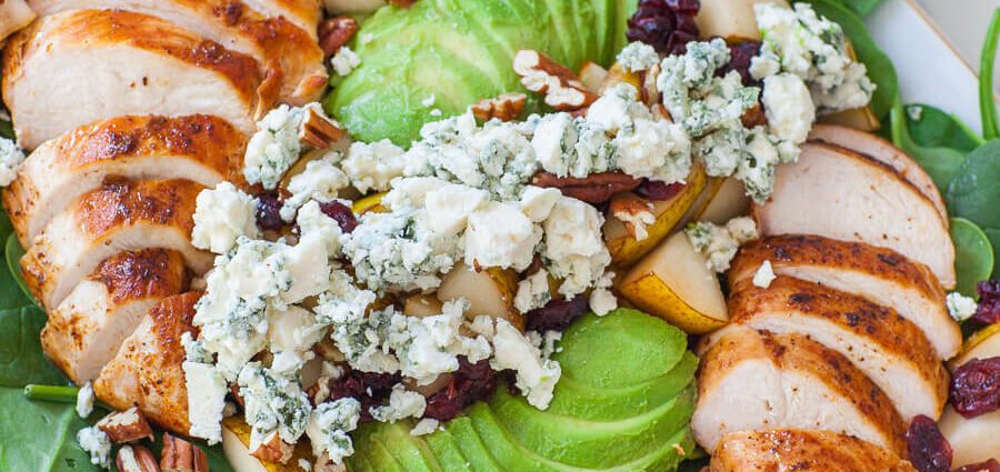 Chicken and pear salad. Video