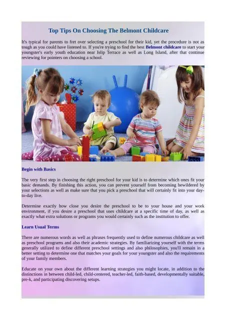 Childcare: an update on the different solutions