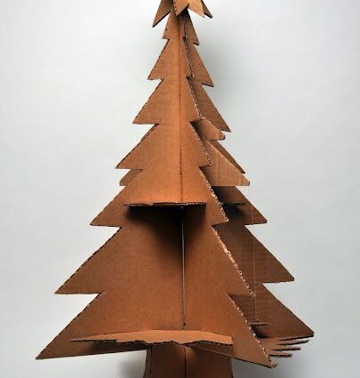 Christmas tree made of paper and cardboard