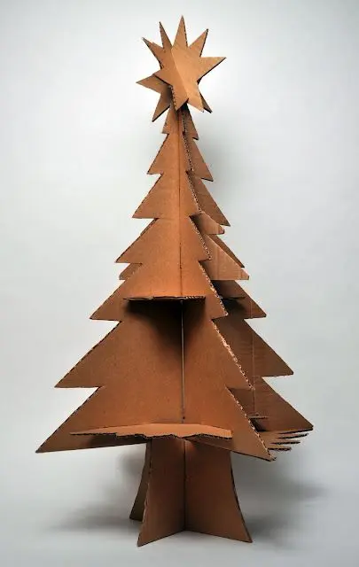 Christmas tree made of paper and cardboard