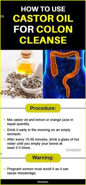 Colon cleansing with castor oil