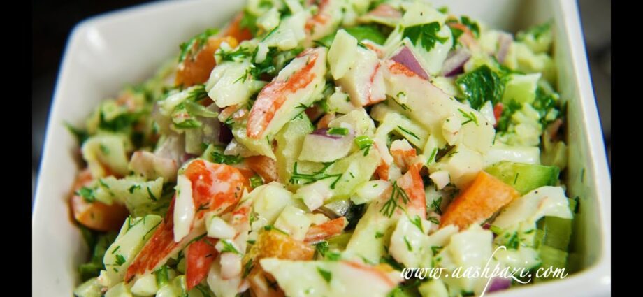 Crab meat salad. Video