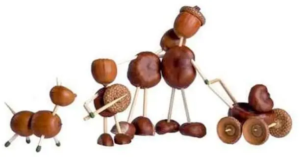 Crafts from acorns and chestnuts with your own hands. Video