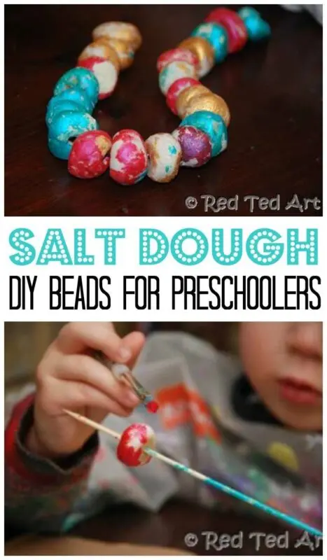 Crafts from salt dough: brooches, beads