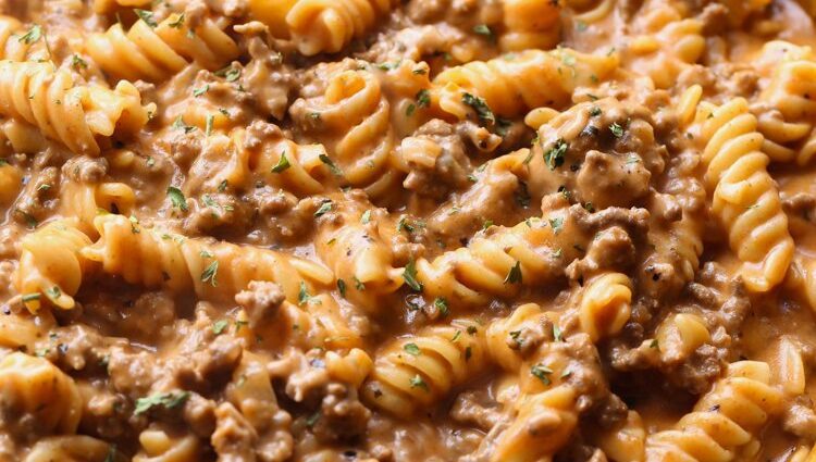 Creamy Pasta Hamburger Casserole