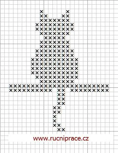 Cross-stitch with diagrams: cat