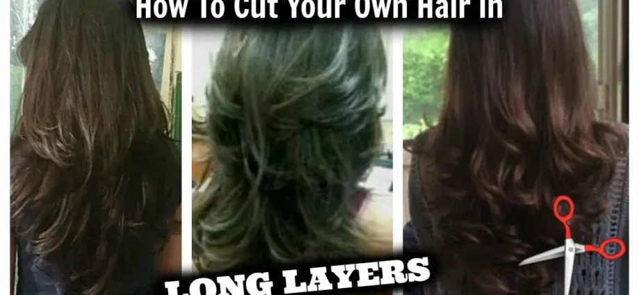 Cutting long hair in a cascade. Video