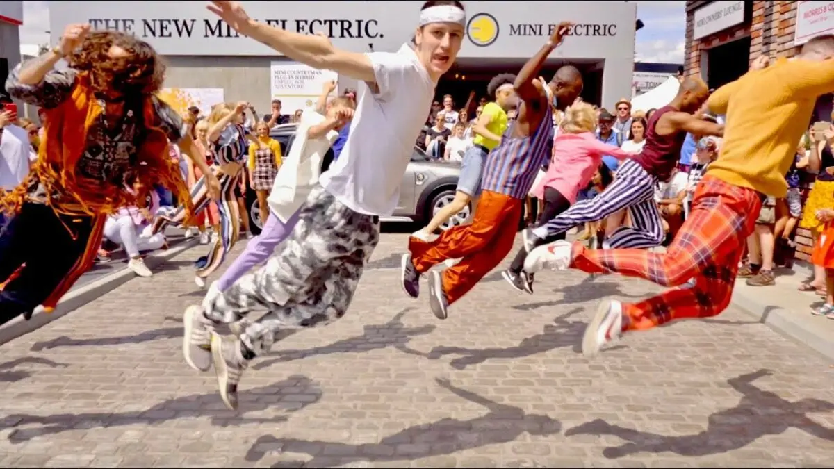 Dance flash mob at work