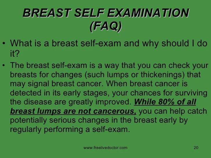 Definition of breast self-examination